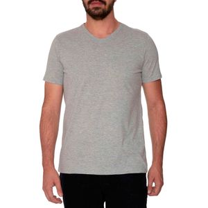 Camiseta Masculina em Algodão Básica Gola V Cinza (Malwee)