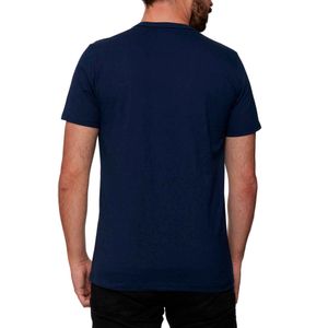 Camiseta Masculina em Algodão Básica Gola V Azul Marinho (Malwee)