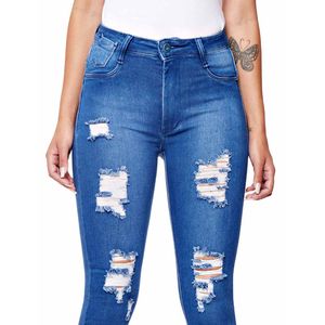 Calça Jeans Feminina Skinny Super Destroyed