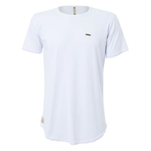 Camiseta Masculina Malha Canelada Long Line - Branco